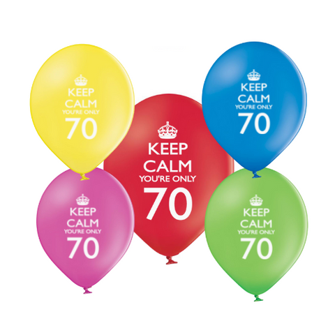 Latex Preprinted Keep Calm You're Only 70 Balloons | 12" | 10 Pack
