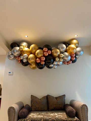 Black, Chrome Silver and Chrome Gold Organic Garland