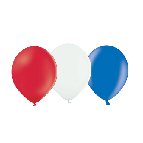 Red, White, Blue Latex Balloons