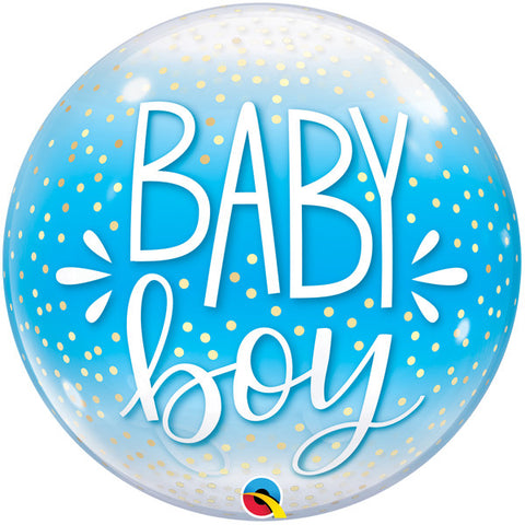 Bubble Message - Baby Boy Confetti Dots Balloon | 22"