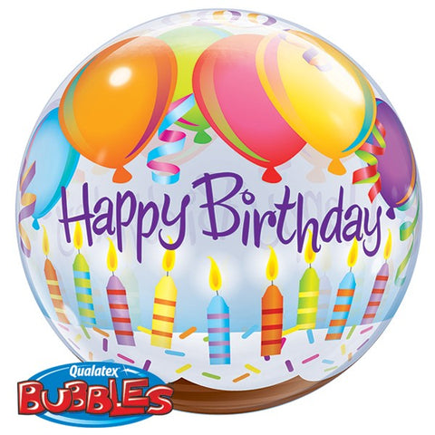 Birthday Balloon and Candles 22" Balloon Bubble