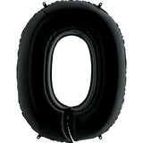 Foil Numbers Metallic Black Balloons | 26"