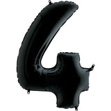 Foil Numbers Metallic Black Balloons | 26"