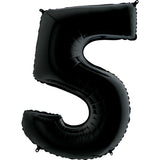 Foil Numbers Metallic Black Balloons | 26"