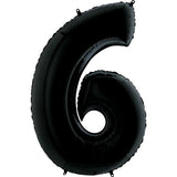 Foil Numbers Metallic Black Balloons | 26"
