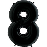 Foil Numbers Metallic Black Balloons | 26"