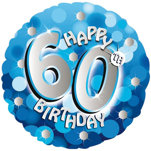 Blue Sparkle 60th Birthday Foil Balloon  | 18" | S40