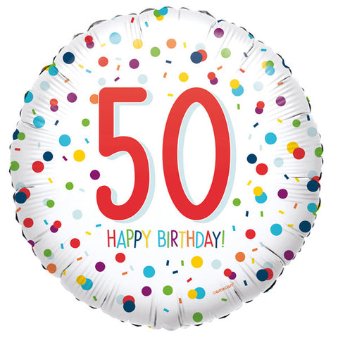 Confetti 50th Birthday Foil Balloon | 18"