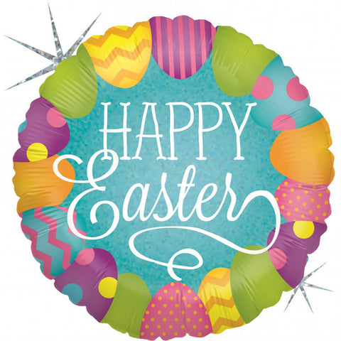 Round Happy Easter Balloon S40 | 18"