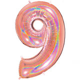 Foil Numbers Holographic Rose Gold Balloons | 40"