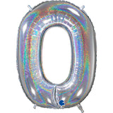 Foil Numbers Holo Silver Balloons | 26"
