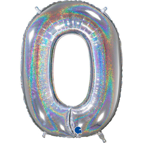 Foil Numbers Holo Silver Balloons | 26"