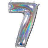 Foil Numbers Holo Silver Balloons | 26"