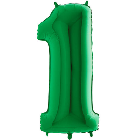 Foil Numbers Metallic Green Balloons | 40"