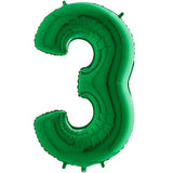 Foil Numbers Metallic Green Balloons | 40"