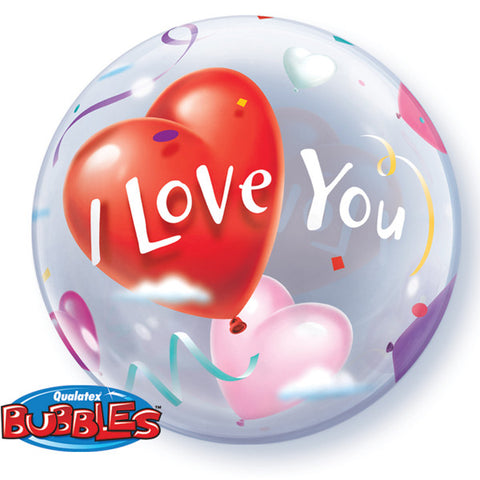 Heart Balloons I Love You 22" Balloon Bubble