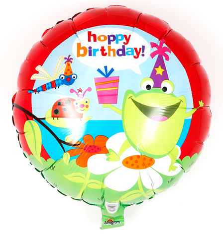 Hoppy Birthday Frog Foil Balloon  | 18"