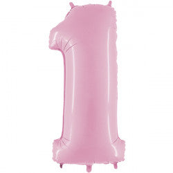 Foil Numbers Pale Pink Balloons | 26"