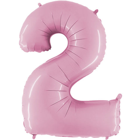 Foil Numbers Pastel Pink Balloons | 40"