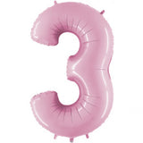 Foil Numbers Pale Pink Balloons | 26"