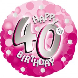 Pink Sparkle 40th Birthday Foil Balloon  | 18" | S40
