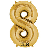 Air Fill Foil Numbers Metallic Gold Balloons | 16"