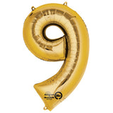 Air Fill Foil Numbers Metallic Gold Balloons | 16"