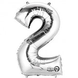 Air Fill Foil Numbers Metallic Silver Balloons | 16"