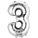 Air Fill Foil Numbers Metallic Silver Balloons | 16"
