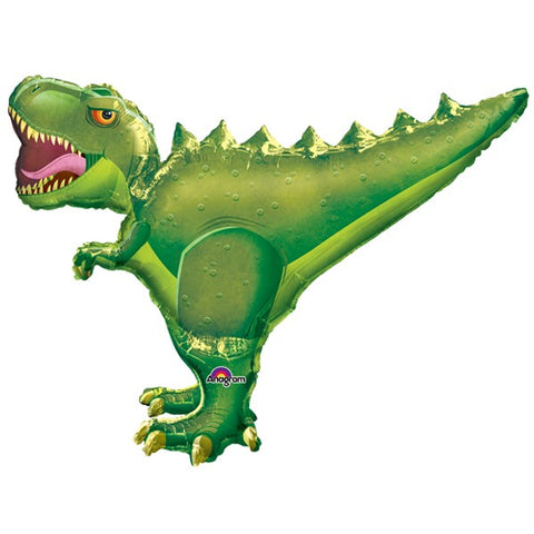 Green T-Rex Dinosaur Foil Balloon | 36"