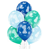 Latex PrePrinted 1st Birthday Blue Design | 12" | Pack of 6