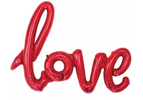 Balloon Banner Script Red "Love" | 40"