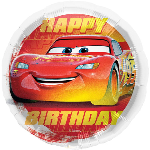 Lightning Mcqueen Happy Birthday Foil Round Balloon | 18"