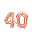Foil Numbers Metallic Rose Gold Balloons | 34" | U
