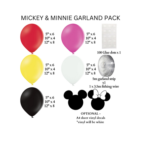 DIY Mickey & Minnie Theme Garland Pack