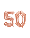 Foil Numbers Metallic Rose Gold Balloons | 34" | U