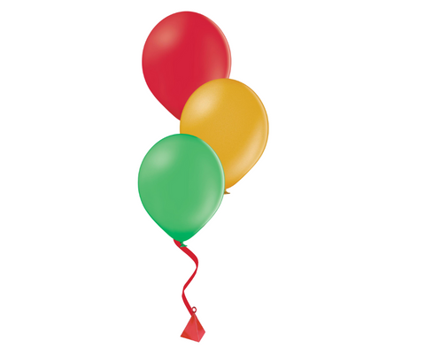 Bunch of 3 Red, Gold & Green Latex Balloons | 12" | Christmas