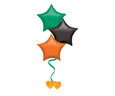 Bunch of 3 Green, Orange & Black Foil Balloons | 18" | Halloween