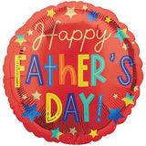 Foil Round Happy Father's Day Stars Balloon |18"