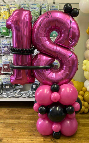 Fuchsia & Black Vertical Number Stack