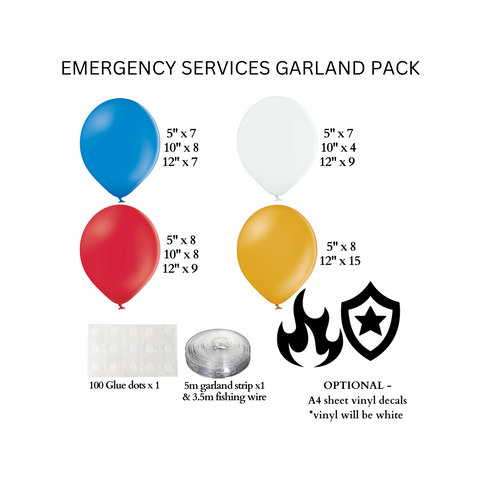DIY Emergency Services Theme Garland Pack