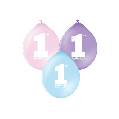 Latex Preprinted 1st Balloons | 10"| 10 Pack