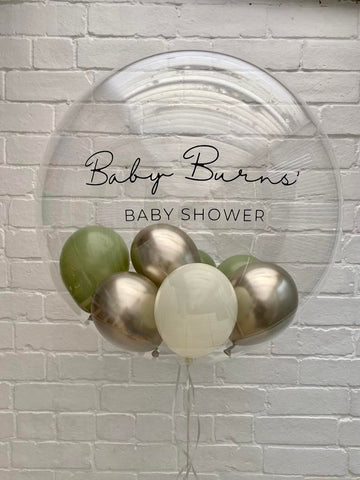 Green & Gold Stuffed Bubble | Rosemary, Gold & Cream with Black Message