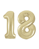 Foil Numbers Metallic White Gold Balloons | 34" | U