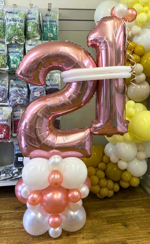 Rose Gold & White Vertical Number Stack