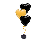 Bunch of 3 Black & Gold Foil Balloons | 18" | New Years' Eve