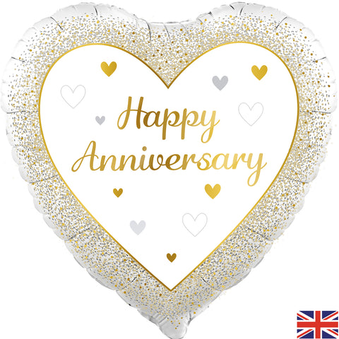 Gold Confetti Happy Anniversary Foil | 18"