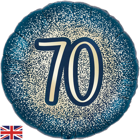 Metallic Glitter Navy Gold 70th Birthday Foil Balloon  | 18" | S40