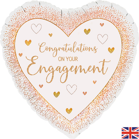 Rose Gold Confetti Congratulations On Your Engagement Foil | 18"