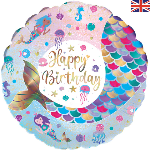Foil Round Shimmering Mermaid | 18"